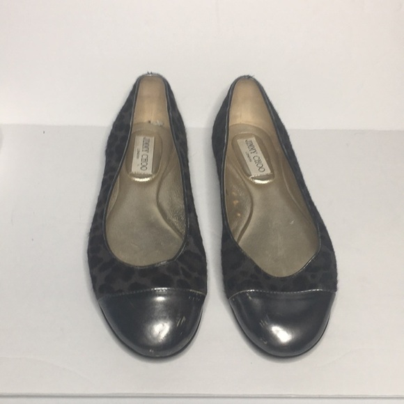 Jimmy Choo Whirl Leopard-Print Cap-Toe Ballet Flat - Picture 1 of 8